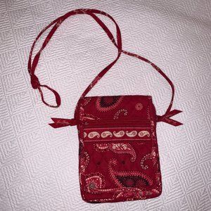 Vera Bradley Mesa Red Paisley Mini Hipster Crossbody Shoulder Bag